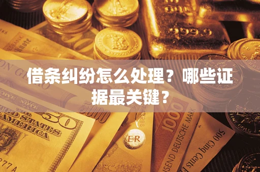 济南借条纠纷怎么处理？哪些证据最关键？