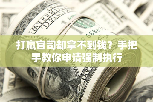 济南打赢官司却拿不到钱？手把手教你申请强制执行